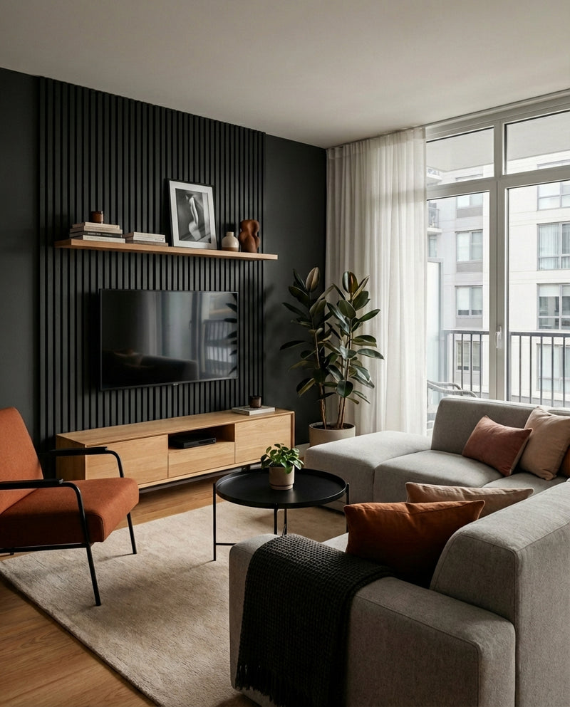 After — Black Felt - Media Wall