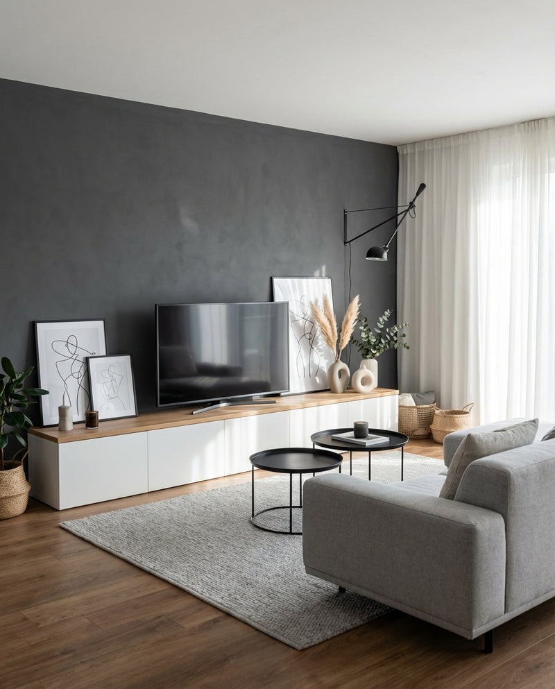 Before — Beige Felt - Living room