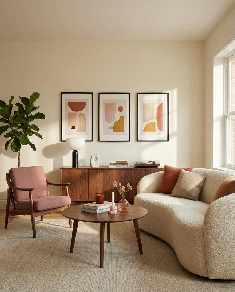 Before — Beige felt - Living room