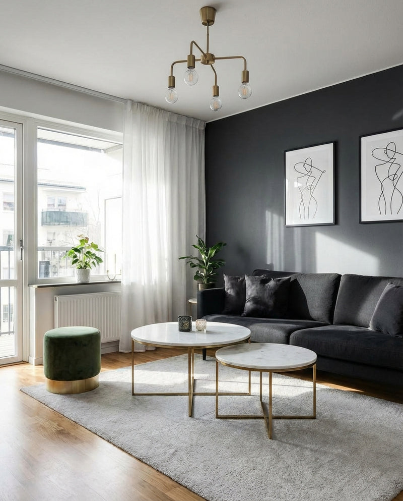 Before — Beige Felt - Living room