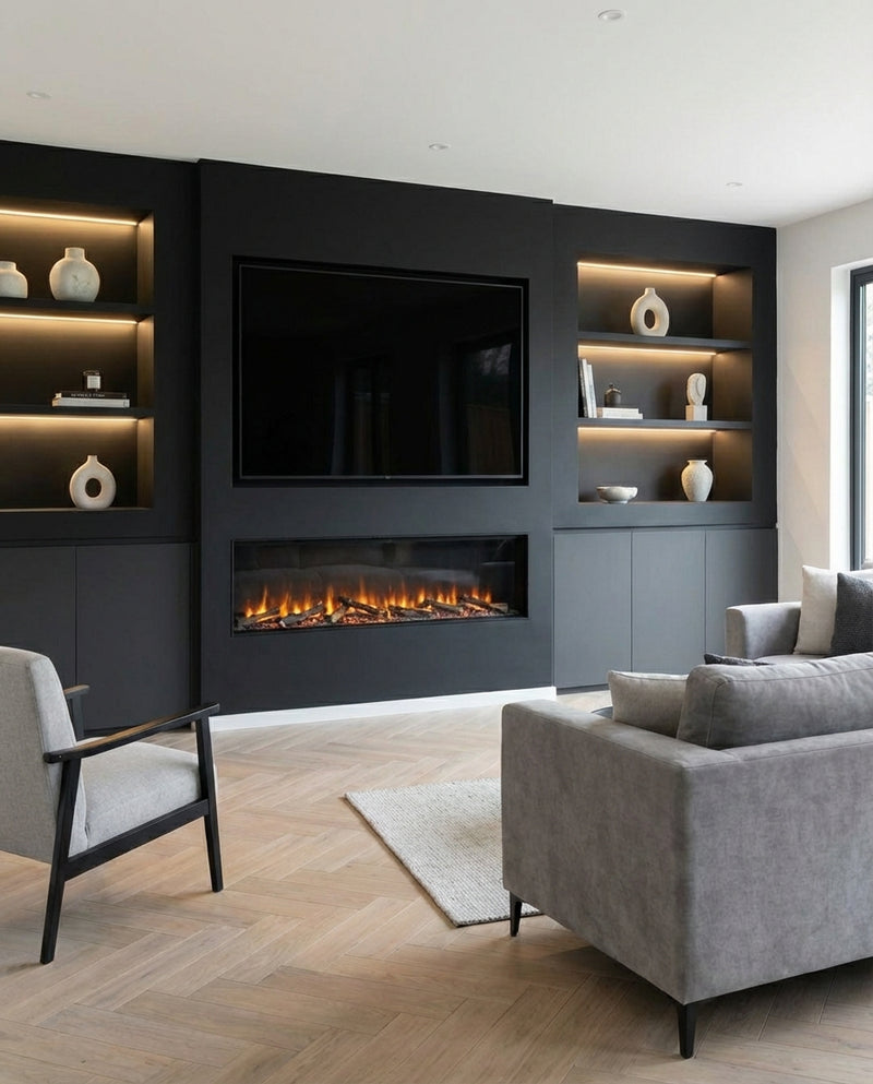 Before — Beige Felt - Media Wall