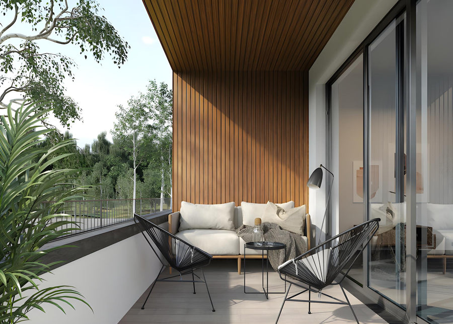 Golden Oak Outdoor SlatWall Panels