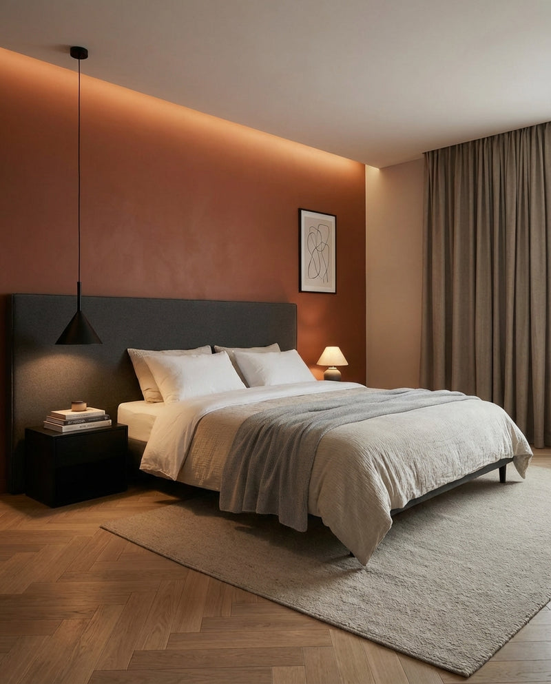 Before — Beige Felt - Bedroom